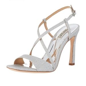 Badgley Mischka Womens Ebiza Heeled Sandal Sparkle size 7.5